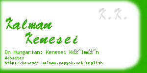 kalman kenesei business card